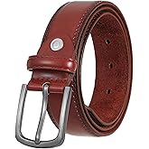 BSLLNEK Men's Casual Leather Jeans Belts, Leather Dress belt for men, 1 3/8" Classic and Fashion Design for Work and Business