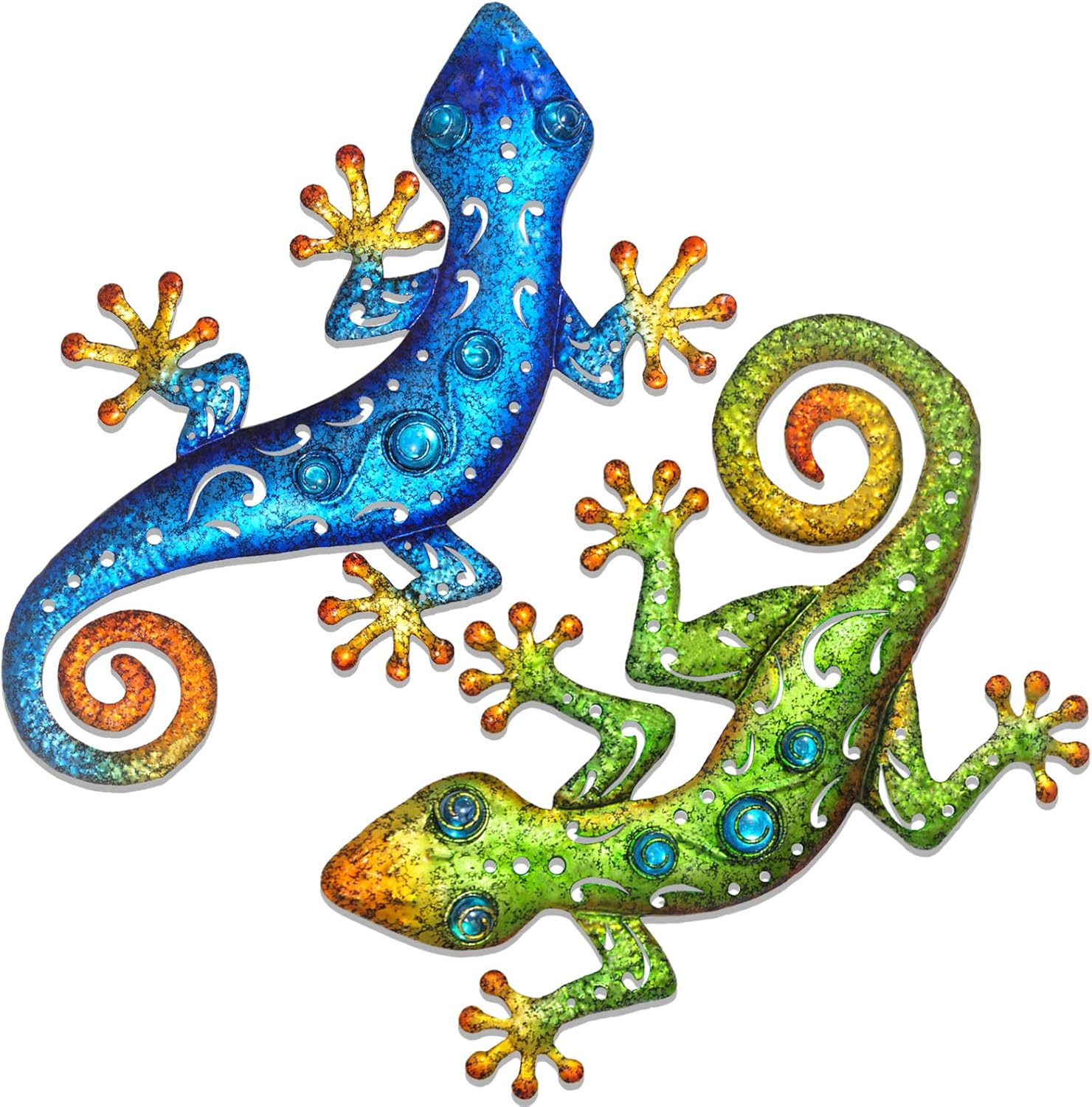 Plaques & Wall Art - wotieuns Metal Gecko Wall Decor Lizard Wall Sculpture Garden Art Hanging Indoor Outdoor Suitable for Patio Porch Fence Living Room Patio Decor.