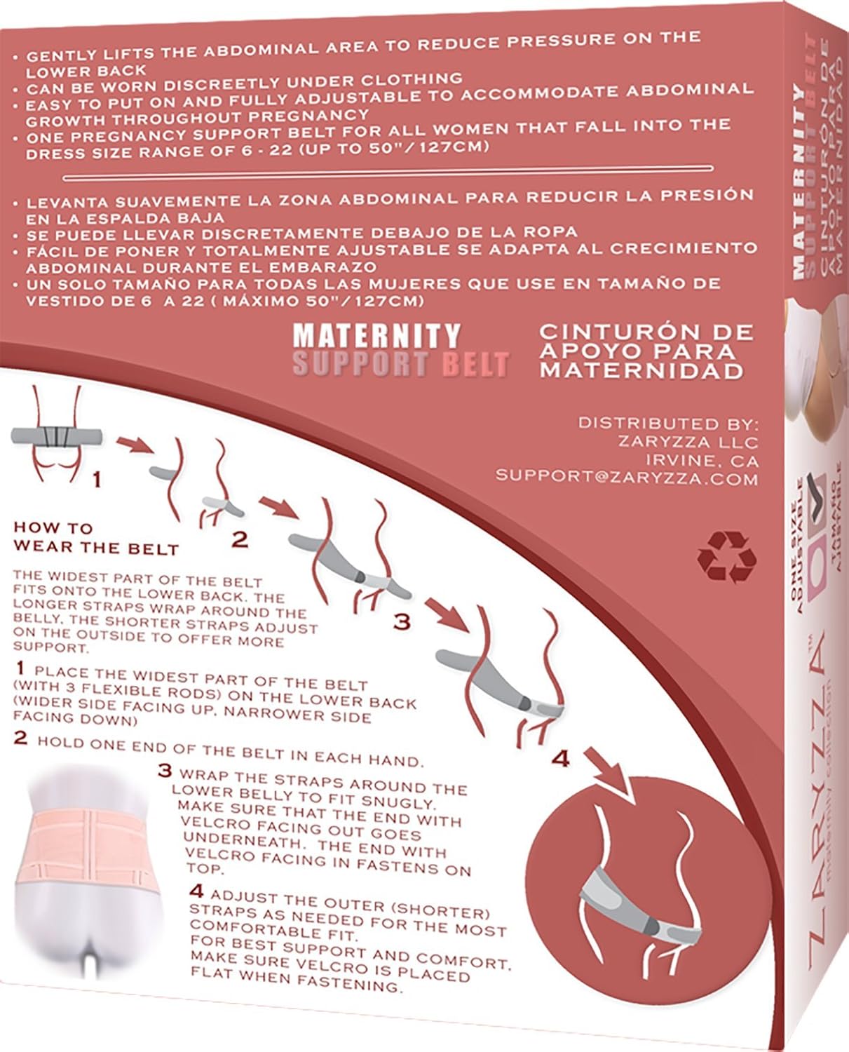 Bekleidung Bauchbander Ruckenstutze Einheitsgrosse Beige Atmungsaktives Bauchband Zaryzza Schwangerschaftsgurt