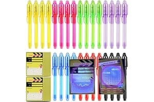 D&N LIFESTYLE 28 Pcs Invisible Ink Pens with UV light for kids, Word Search & Maze Activities Cards Included, Education & Party Favors, End of School Year Gift, Birthday,Halloween, Christmas, Goodie bag stuffers