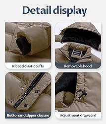 CREATMO US Mens Puffer Jacket Winter Parka Puffer