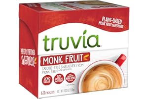 Truvia Calorie-Free Sweetener from the Monk Fruit Packets, 60 Count Monkfruit Box (Pack of 1)