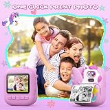 CAMCLID Kids Camera Instant Print Purple with 32GB Card 1080P Video view 2