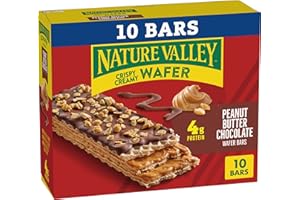 Nature Valley Crispy Creamy Wafer Bars, Peanut Butter Chocolate, 4g Protein, 10 Bars, 13 oz