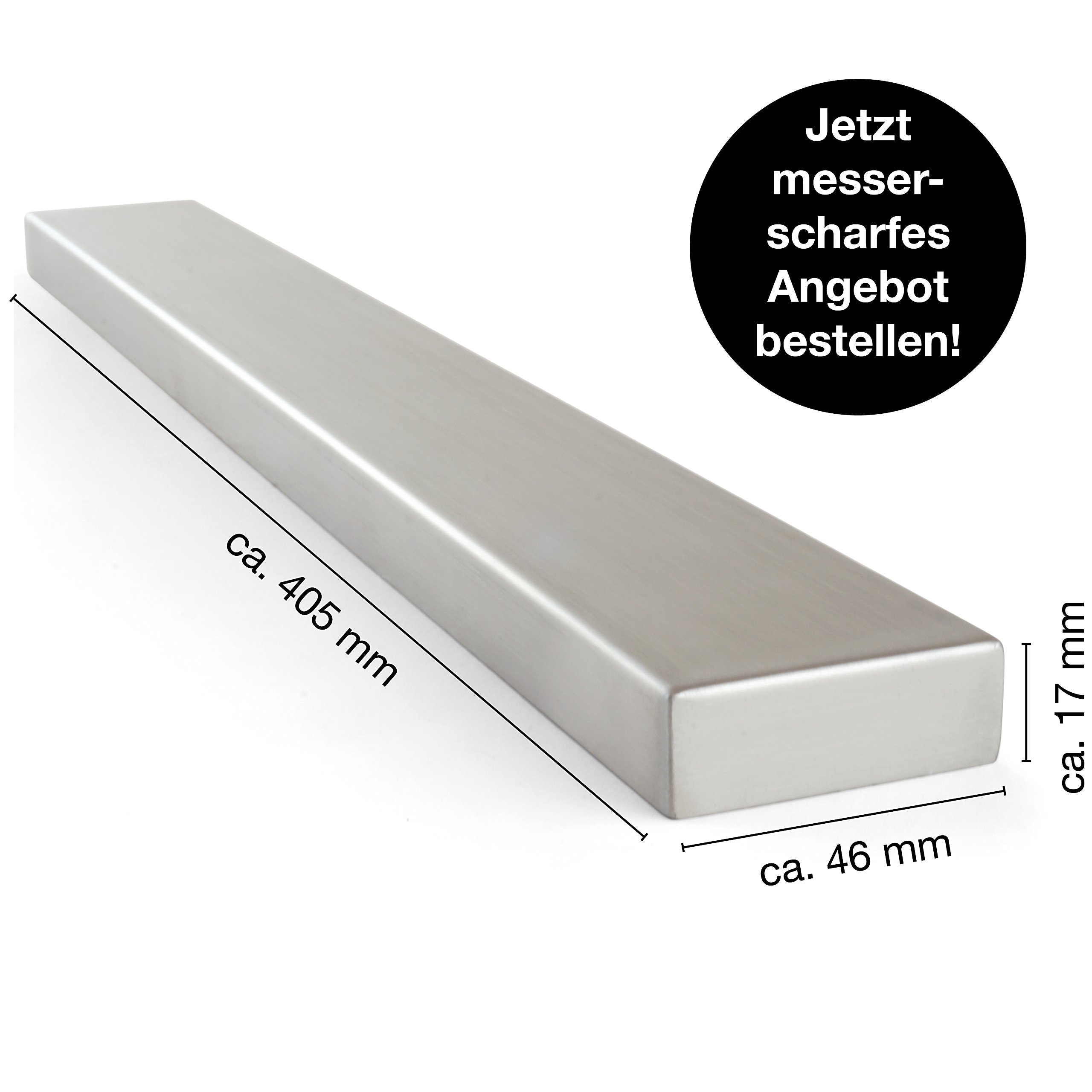 Moritz & Moritz® Barra magnetica para Cuchillos, Universal, Acero Inoxidable, 40 cm, Herramientas de Cocina para Guardar Cuchillos