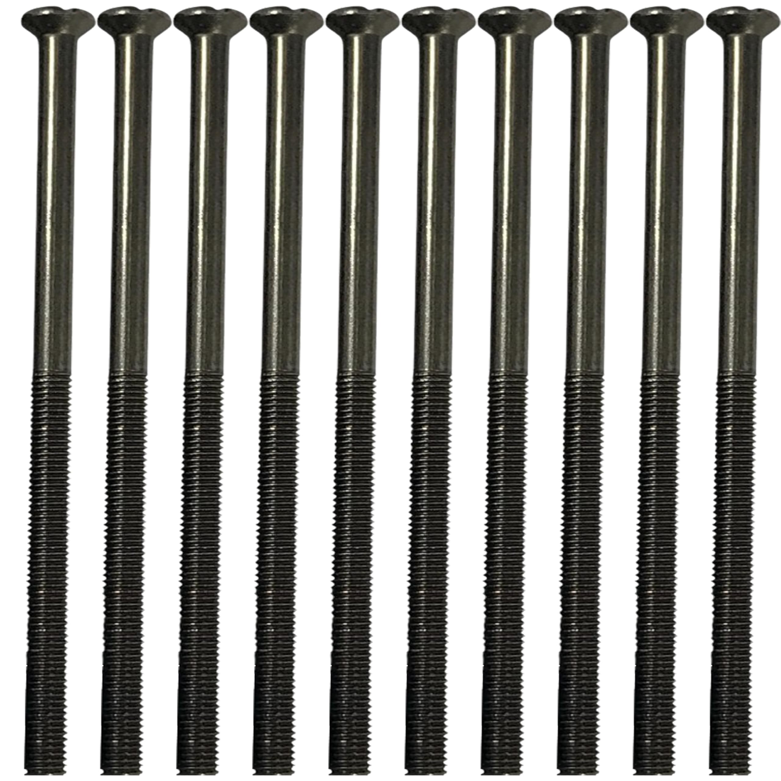 Black Nickel Long Electrical Socket Switch Screws Raised Head (10, 75mm)