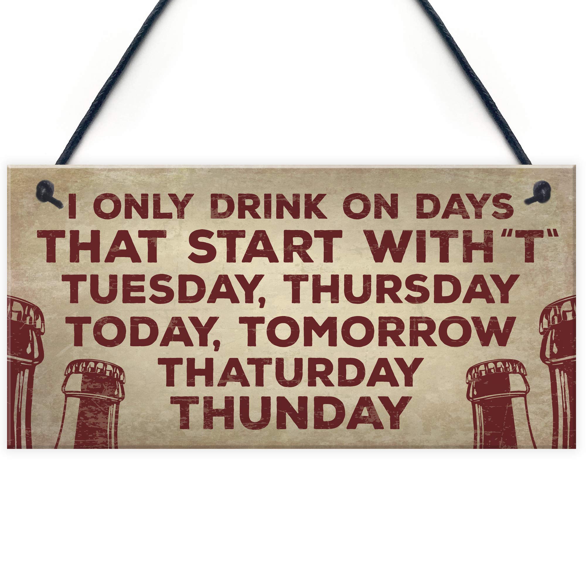 Red Ocean Novelty Alcohol Plaque Drinking Man Cave Hanging Wall Sign Home Bar Pub Gifts BEER VODKA GIN CIDER Gifts