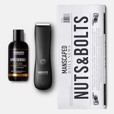 MANSCAPED&trade; Nuts and Bolts 2.0 Men's Grooming Kit, Includes Ergonomically Designed Powerful Waterproof Lawn Mower&trade; 2.0 Electric Trimmer, Crop Preserver&trade; Ball Deodorant Plus Disposable Shaving mats