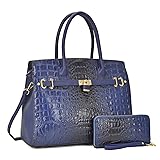 Women Patent Leather Crocodile Embossed Handbags 2