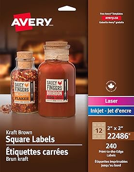 spice labels custom printed by avery