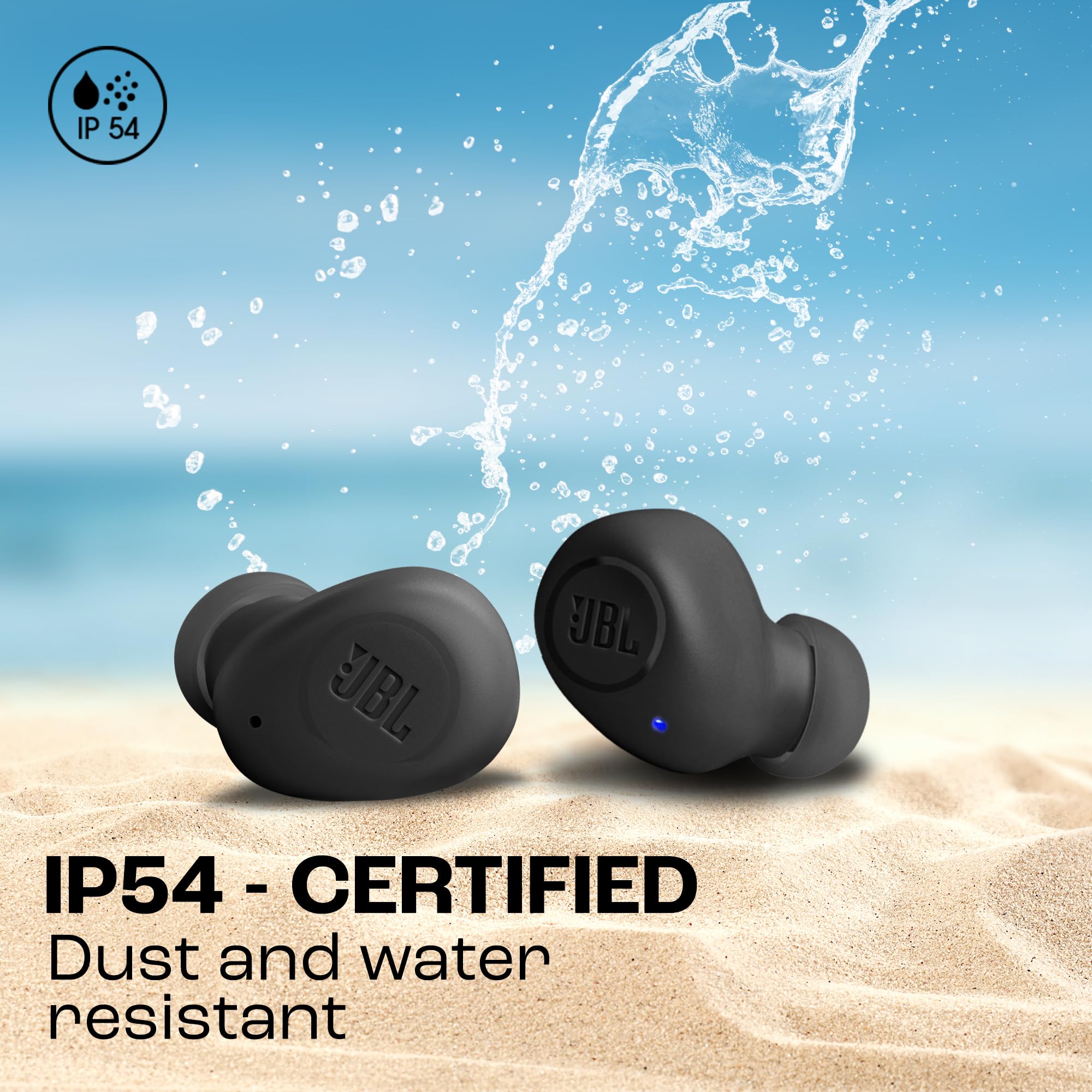 JBL Wave Buds – Kabellose In-Ear Ohrhörer mit IP54 und IPX2 Wasserdichtigkeit – Kraftvoller Bass und 32 Stunden Akkulaufzeit – Schwarz 9