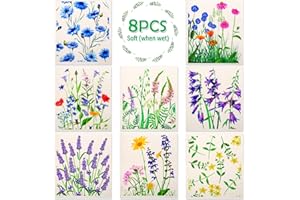 Lucomb Swedish Dish Cloths for Kitchen, 8 Pack Reusable Kitchen Dish Rags Quick Drying Assorted Cleaning Towels for Counters Dishes Home Bar Table Wiping