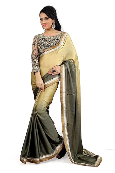 Womens Moss Chiffon Saree(glory-36_Multi-Coloured)