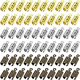 300pcs Fold Over Ends Cord End Caps Tips Crimps Cord Ends Leather Ribbon Clamp Clasp Fold Over Cord Ends for Jewelry Making,Necklace Cord, DIY Craft(3 Colors)