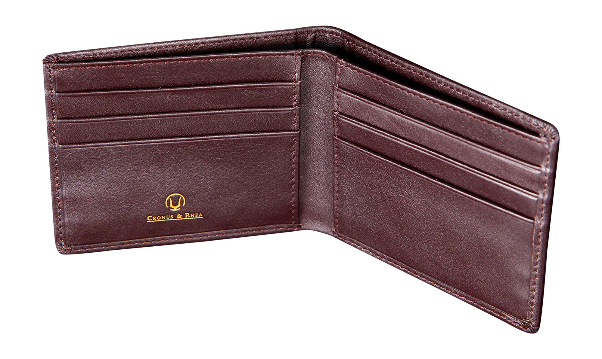 Cronus & Rhea - Money Clip Made of Leather (Ladon) - Card Holder Case Purse Wallet - with Gift Box - Men Women (Dark Brown)