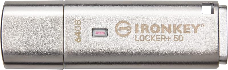 Kingston IronKey Locker+ 50 64GB USB Flash Drive Encrypted Data Protection