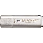 Kingston Ironkey Locker+ 50 64GB Encrypted USB Flash Drive | USB 3.2 Gen 1 | XTS-AES Protection & TAA Compliant | Multi-Password Security Options | Automatic Cloud Backup | Metal Casing | IKLP50/64GB