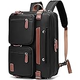 MOLNIA 15.6 inch Laptop Backpack for Men Women,3 in 1 Briefcases For Men,Messenger Bag Laotop Bag Computer Bags For Work College Travel, Black