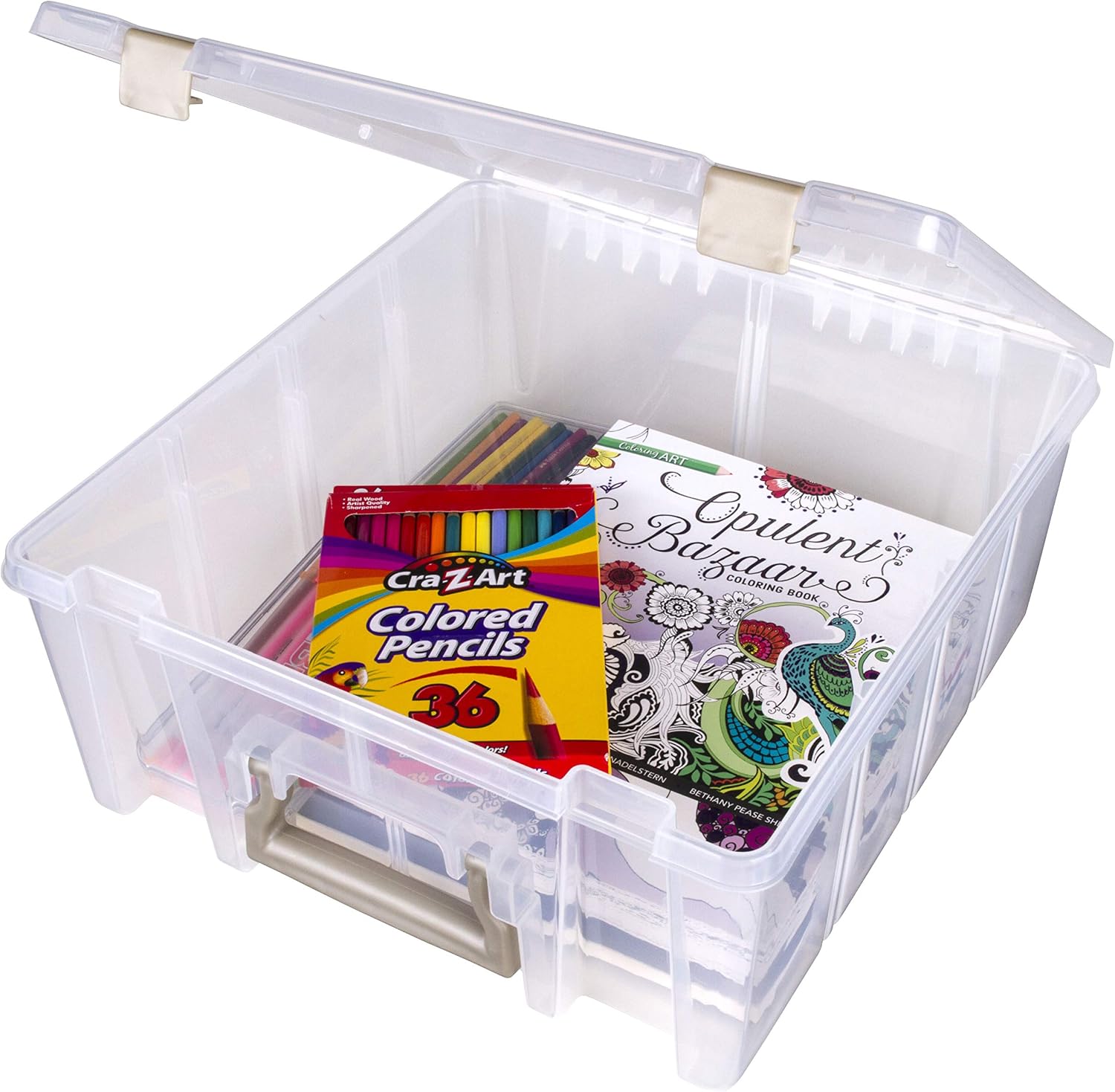 ArtBin 6990Ab Super Satchel Double Deep Box with Removable Dividers, Translucent Clear - Image 5