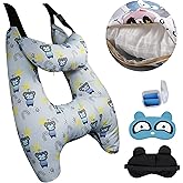 Car Pillow for Kids, Car Neck Head Support Cushion Set,Travel car seat Safety Pillow,h Shape car Sleeping Pillow Kids,Pillow case can be Disassembled and Washed (C)