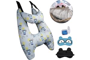 TUMAHE Car Pillow for Kids, Kids & Adults Car Neck Head Support Cushion Set,Travel car seat Safety Pillow,h Shape car Sleeping Pillow Kids,Pillow case can be Disassembled and Washed (C)