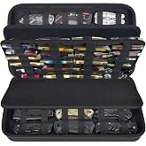 GWCASE 66+ Pocket Knife Storage Case for Folding Knives, Butterfly Knives | 88 Elastic Slots in Four Sizes, Hard EVA Protection for EDC Collectors, Fishing, Home Display, Camping and Travel, Black