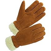 SKYDEER 3M Thinsulate Thermal Winter Work Gloves with Windproof Premium Genuine Deerskin Suede Leather (Unisex SD8671T)