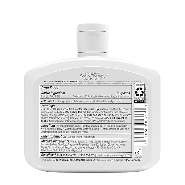 NEUTROGENA SCALP THERAPY ANTI-DANDRUFF SHAMPOO FOR SCALP BUILD-UP CONTROL, 2.5% SALICYLIC ACID, WITH APPLE CIDER VINEGAR FRAGRANCE, 12 FL OZ