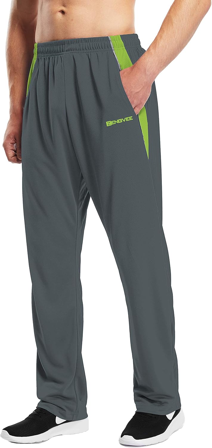 1994Fashion Mens Sweatpants Open-Bottom Workout Jogger Pant with Pockets: Clothing