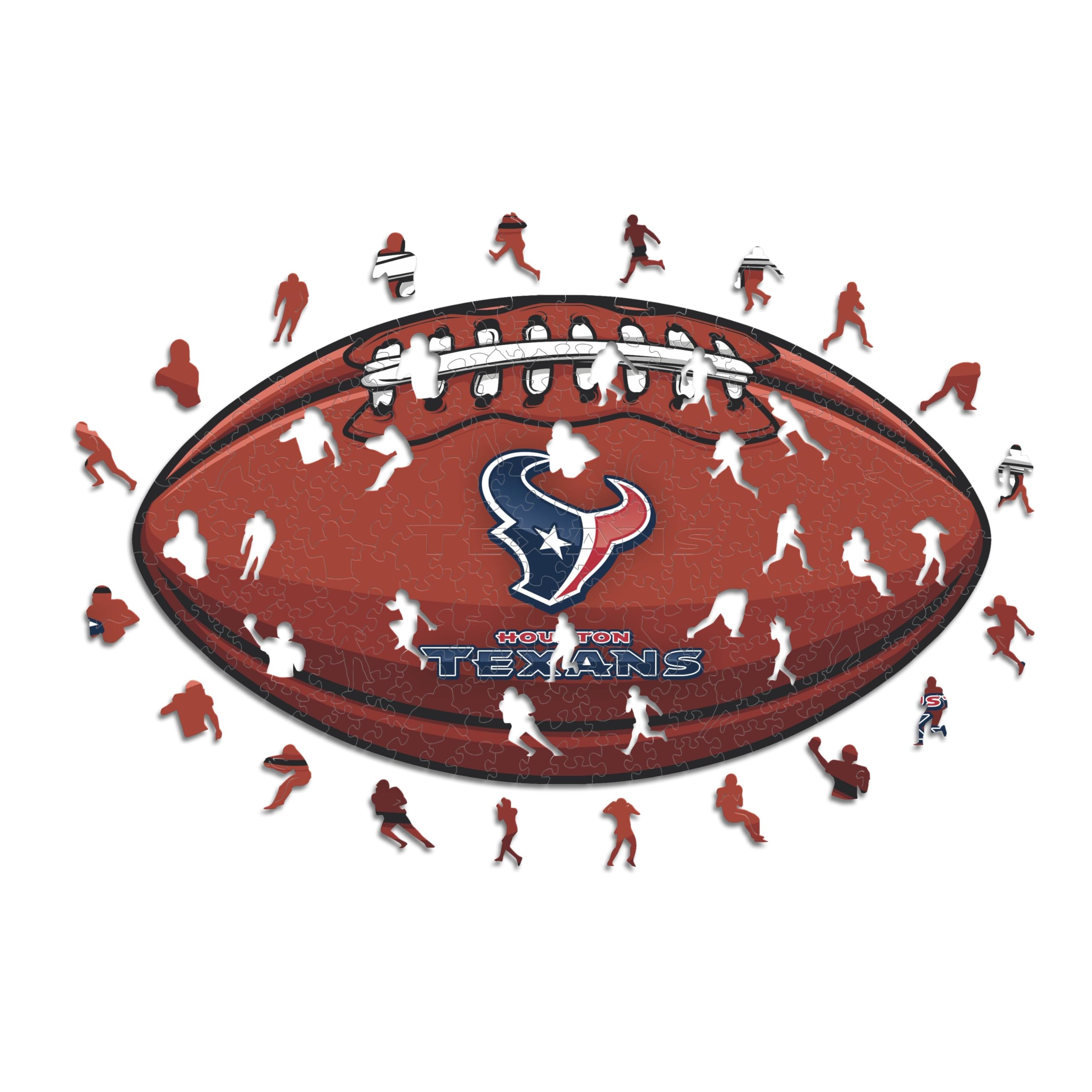 Iconic Puzzles, Houston Texans Crest, 100% eco-sustainable wooden puzzle with official license NFL, size S, 150 pieces
