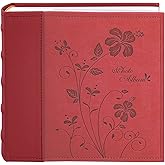 Golden State Art Photo Album holds 4x6 200 Horizontal Pictures with Memo Space, Leather Vintage Cover for Wedding Family Christmas(Red)
