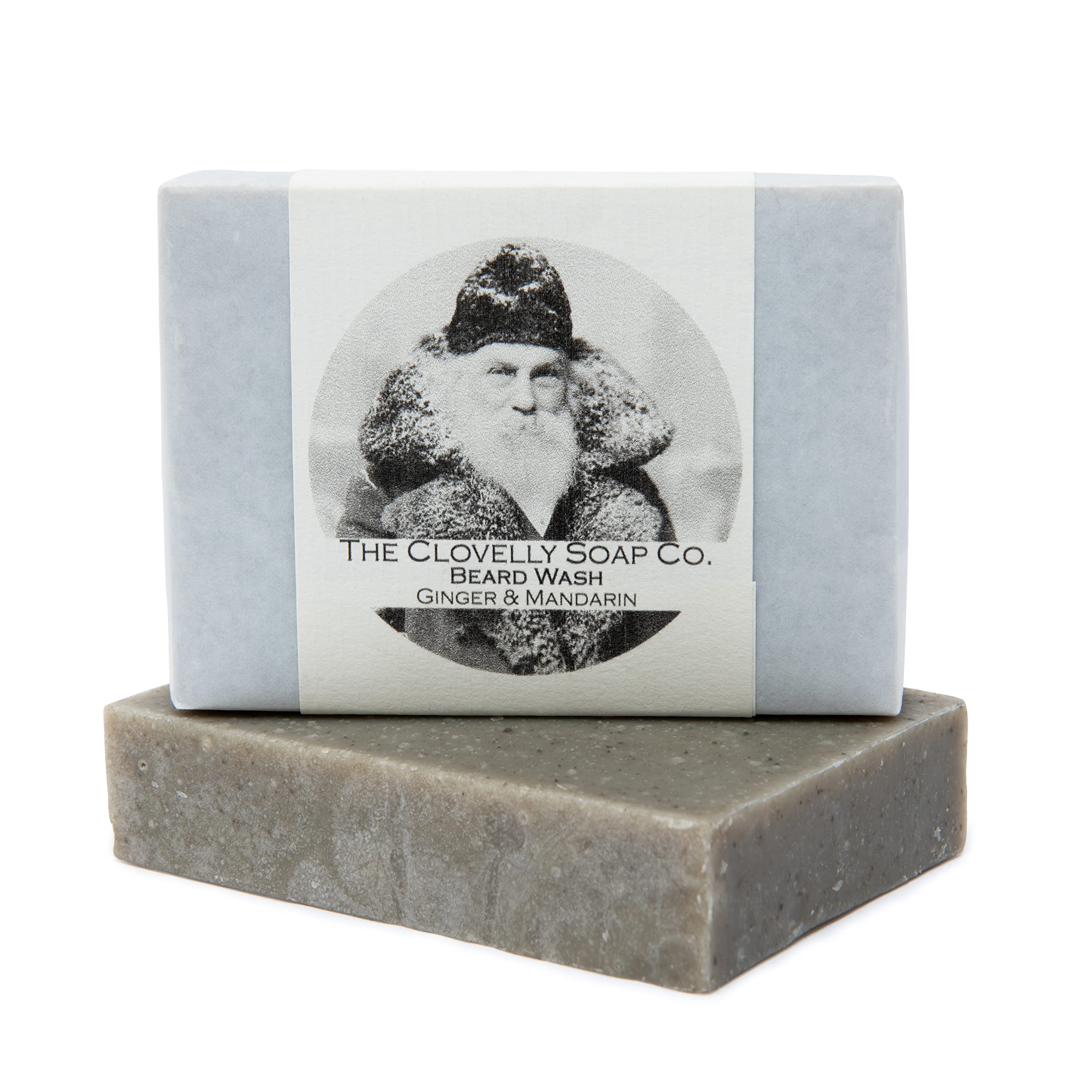 Clovelly Soap Co Natural Handmade Beard Shampoo Soap Bar Ginger & Mandarin 100g