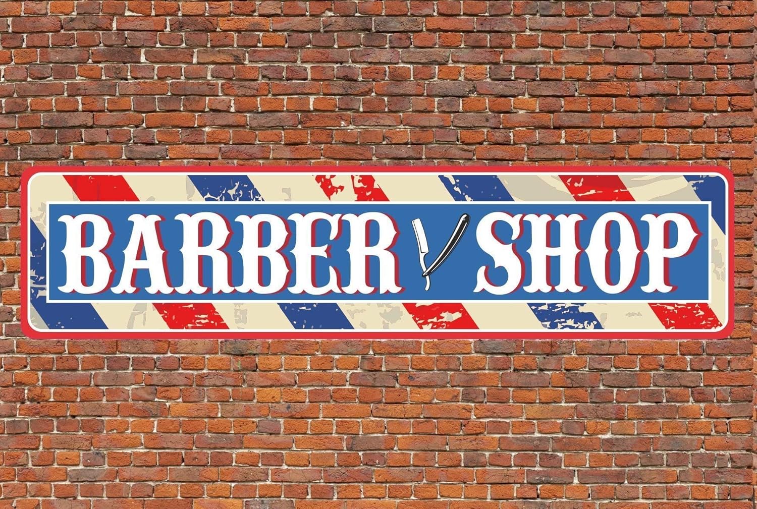 Amazon Com Retro Barber Shop Street Sign With Red White And Blue
