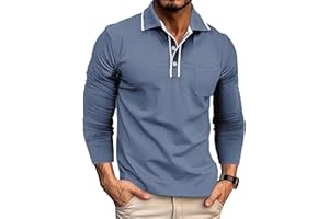 Gleam Ledra Polo Shirts for Men Basic Short Sleeve Shirt Button Solid Color Casual Tees Golf Stylish Tops