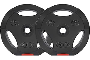 Fitvids Vinyl Standard 1-Inch Plate Weight Plate Set for Strength Training and Weightlifting
