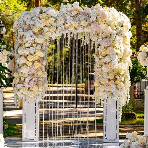 Jerler 99 Feet Crystal Garland Bead Trim - Clear Acrylic Rhinestone Chain For DIY Decor