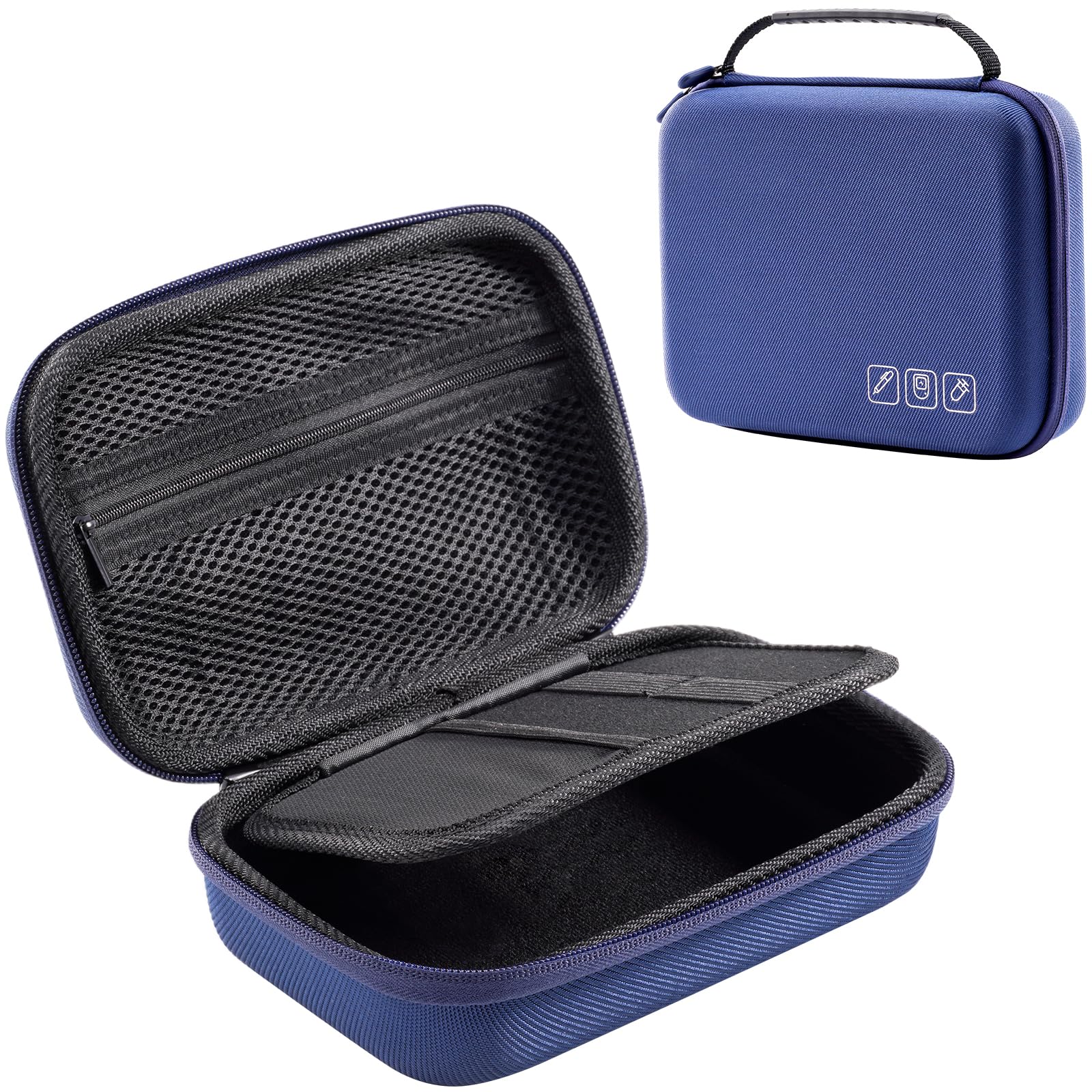 ProCase Diabetic Supplies Hard Travel Case, Diabetes Storage Bag for Glucose Meter, Insulin Pen, Blood Sugar Test Strips, Syringe, Needles and More Kits, Diabetic Care Kits Organizer Holder -Navy