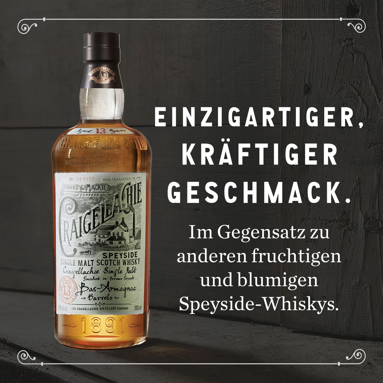 CRAIGELLACHIE 13 Year Old Speyside Single Malt Scotch Whisky, 46% vol, 700 ml, in Geschenkverpackung, Armagnac Cask Finish, gereift in Bas-Armagnac-Fässern, 70 cl 5
