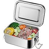 Leonyo 18.6oz 18/10 Stainless Steel Lunch Box, 550ml Mini Reusable Metal Bento Box, Leak-Proof Small Food Snack Containers for Camping, Dishwasher Safe, Oven Safe Except for Lid