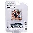 1939 Chevy Panel Truck Dark Blue with White Fenders Grocery & Market Delivery Norman Rockwell Series 5 1/64 Diecast Model Car by Greenlight 54080A