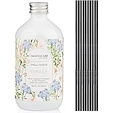 M&SENSE Reed Diffuser Oil Refill, 16.9oz (500ml) with 10 Hollow Reed Sticks, Vanilla Scent Home Fragrance, Scented Oil Refills, Natural Essential Oils for Diffusers, Décor for Home Spa & Office