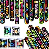 Frienda 40 Pcs Bible Verses Religious Christian Slap Bracelets for Kids VBS Jesus Love You Wristbands Inspirational Motivational Christian Slap Bracelets Sunday School Supplies (Religious)