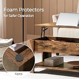 Yaheetech Lift Up Coffee Table Rustic Brown 120x60 cm with Hidden Drawer view 8