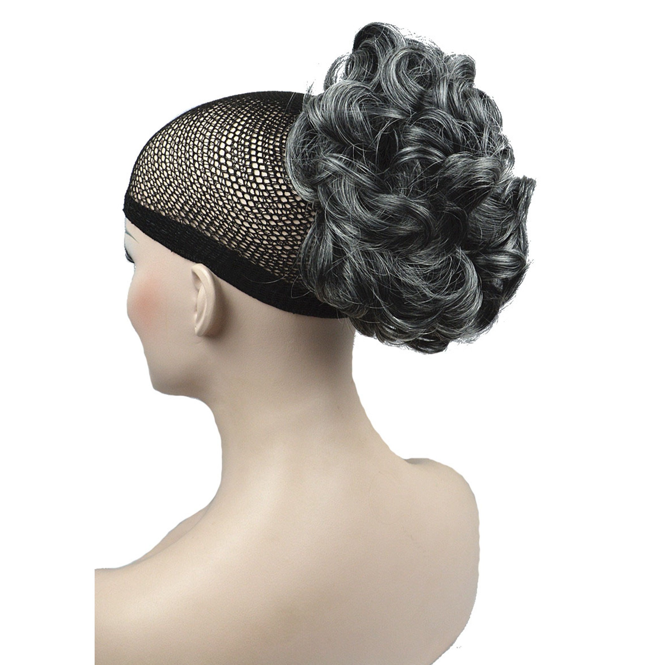 Lydell 6" Short Ponytail Hair Piece Wavy Claw Clip In/on Hairpiece Hair Extension (AB009 Grey)