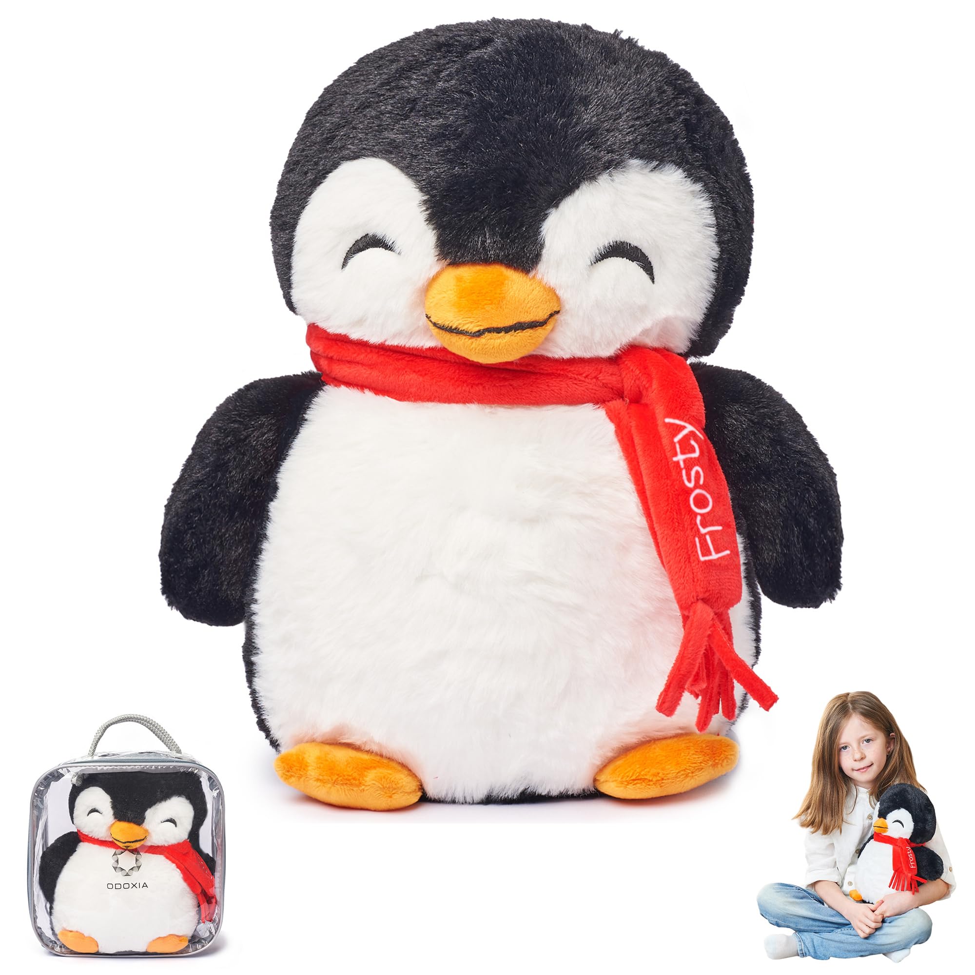 Weighted Stuffed Animals 1.4 Kg for Anxiety | Relief Anxiety Penguin | Stuffed Weighted Plush for Kids & Adults | Weighted Anxiety Teddy | Carrying Bag Included | Machine Washable Weighted Plushies