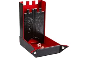 Forged Dice Co. Draco Castle Foldable Dice Tray and Dice Tower - Foldable DND Dice Tray and Dice Rolling Tray Tower - Perfect for Dungeons and Dragons RPG and Tabletop Gaming