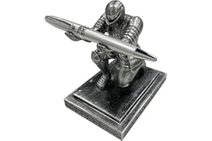 Ofiedx Executive Knight Pen Holder with a Pen Personalized Desk Accessories Decor Home Office Cool Pen Stand Iron
