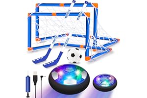 AJATA Hover Hockey Soccer Ball Set - 3-in-1 Rechargeable Boys Toys Hover Soccer Gifts for Boys Girls Kids 3 4 5 6 7 8-12 Blue
