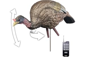 Higdon Outdoors XS Trufeeder Motion Hen Turkey Decoy |Lifelike Feeding Posture with Remote Control, Stake & Decoy Bag for Turkey Hunting
