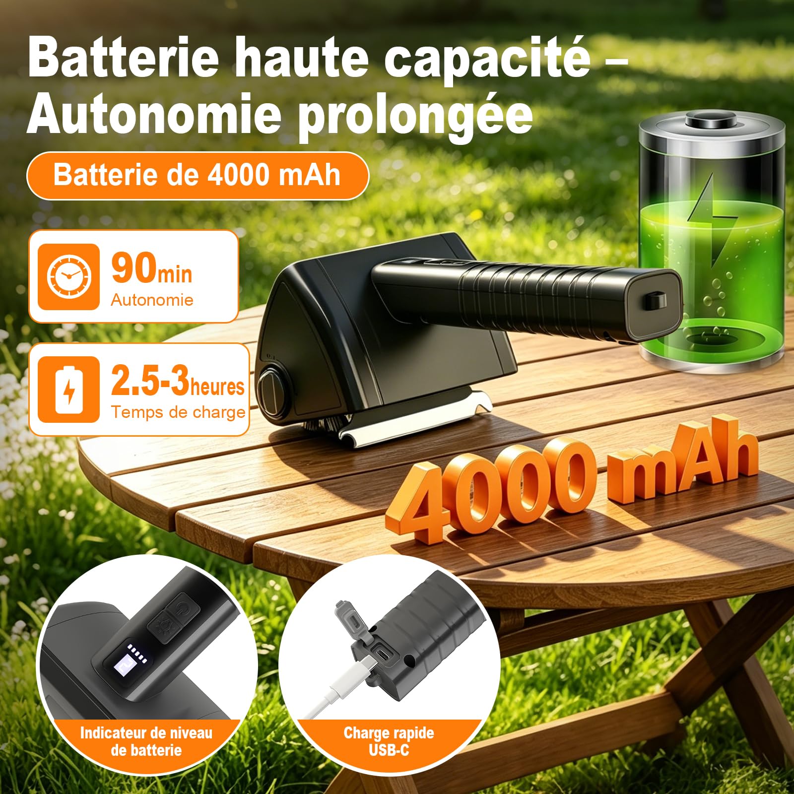 Brosse Électrique Barbecue sans Fil Nettoyeur Grille BBQ 2 Vitesses